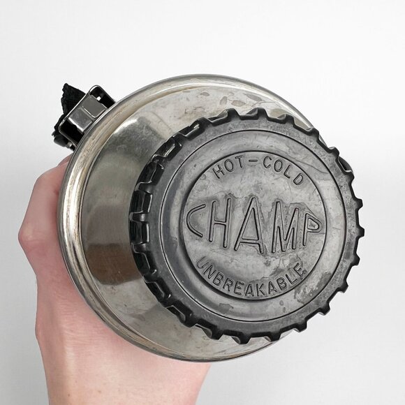 Vintage Distressed Champ Thermos Worn Camping Hot Cold Cup Mug Bowl Cap Gorpcore - Picture 7 of 10